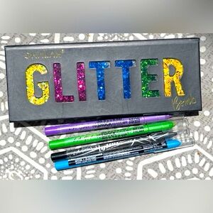 Okalan Glitter Bomb Eyeshadow Palette & 4 LA Girl Neon Eyeliners NEW